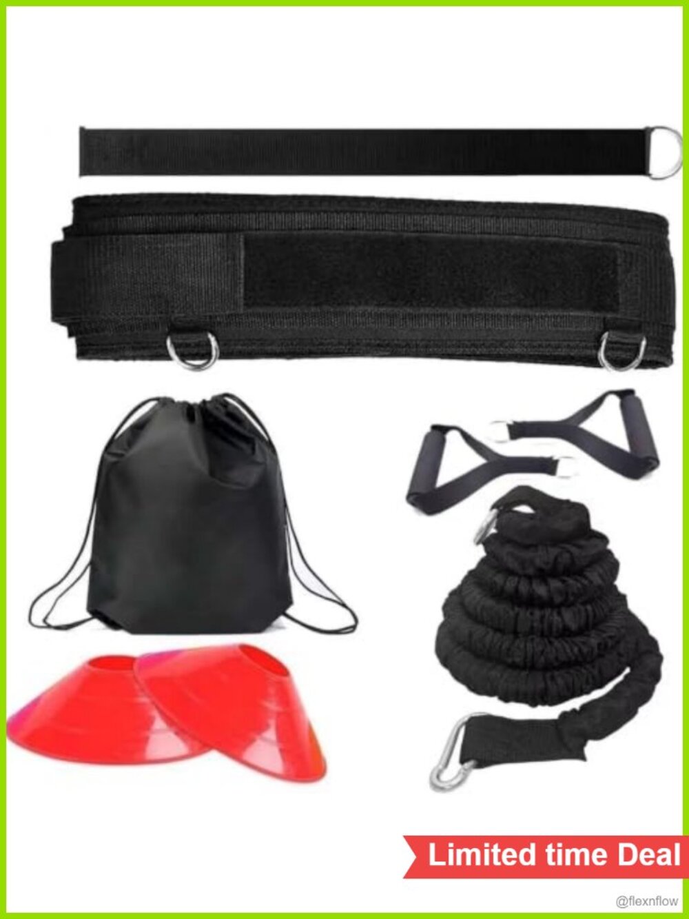 80lb Resistance Bands Speed Agility Training Kit with Belt Handles Cones